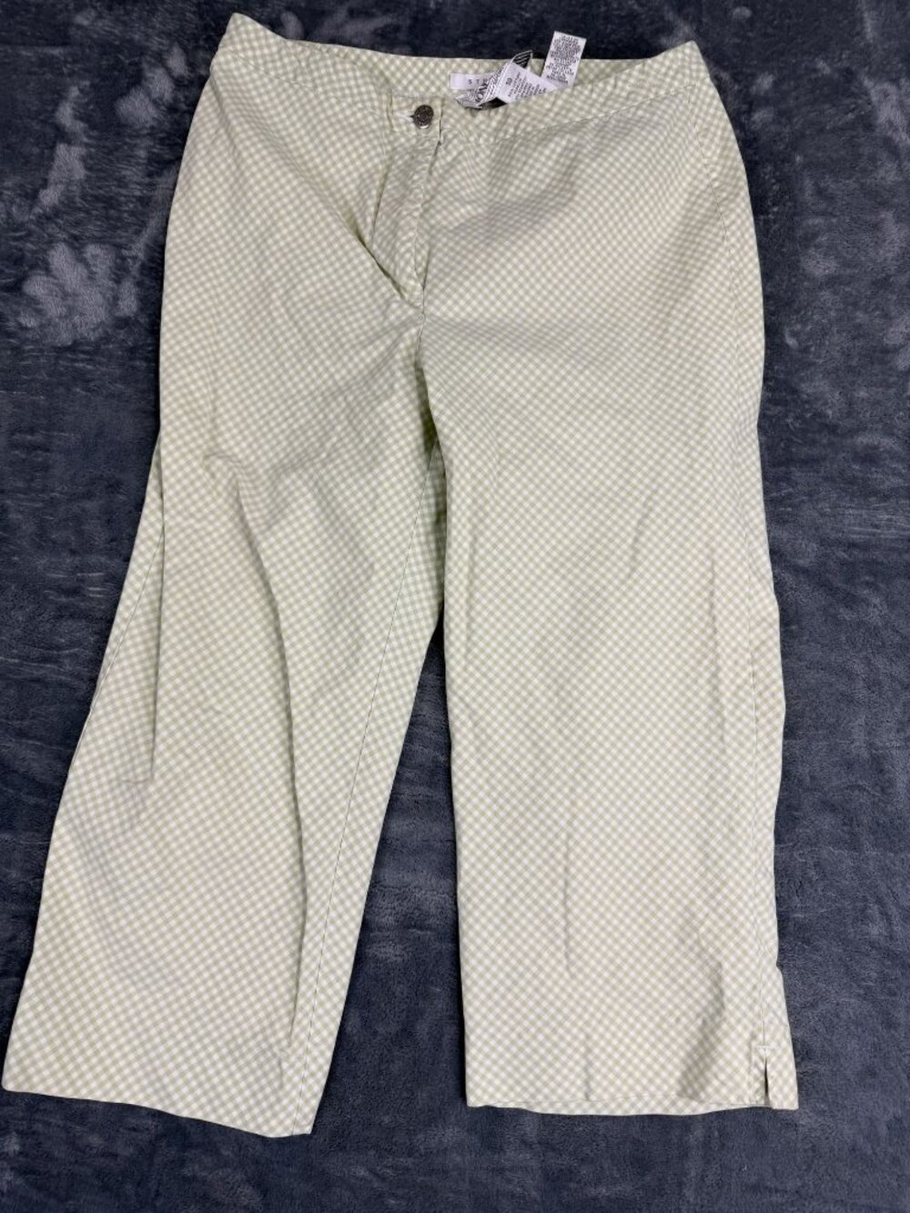 Jones Wear Sport Womens Green Gingham Pants 10